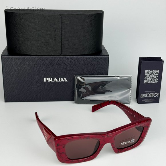 NEW Prada PR13ZS 15D08S Etruscan Marble Red Violet Cat Eye Unisex Sunglasses - Picture 9 of 13